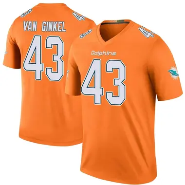 Andrew Van Ginkel Miami Dolphins Women's Aqua Name & Number Logo