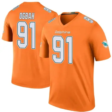 Noah Igbinoghene Miami Dolphins Women's Aqua Name & Number Logo